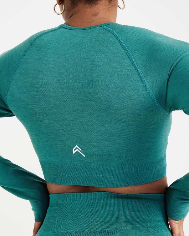 Kläder mineral grön märgel 4B046470 klassisk sömlös 2.0 långärmad crop top Oner Active