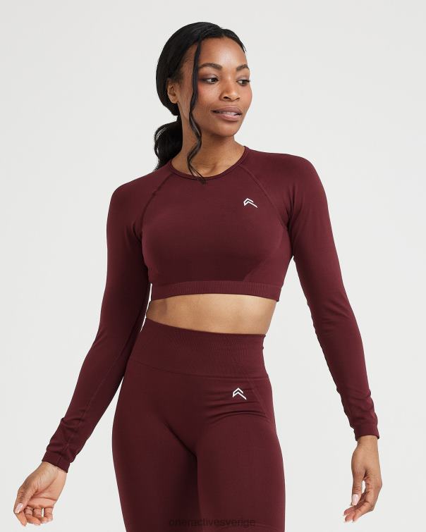 Kläder rosenträ 4B046475 enkel sömlös långärmad crop top Oner Active