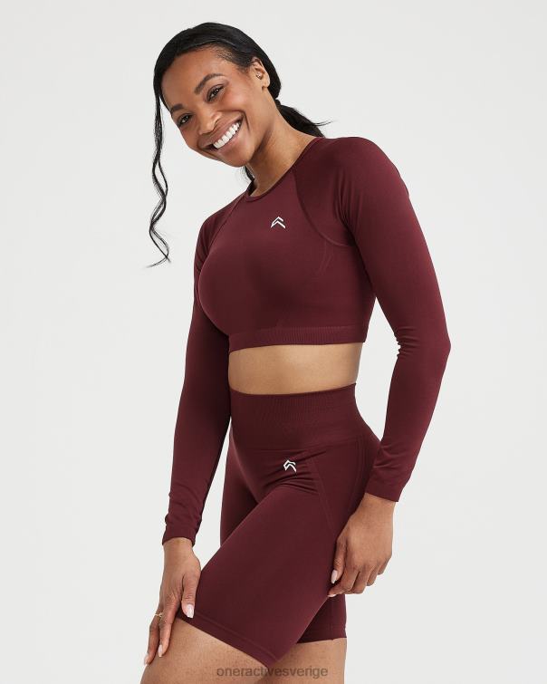 Kläder rosenträ 4B046475 enkel sömlös långärmad crop top Oner Active