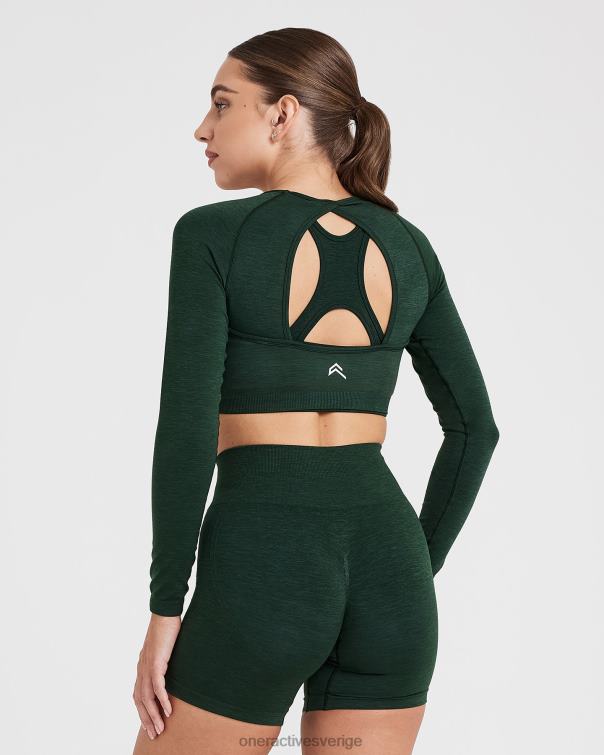 Kläder vintergröna 4B046492 enkel sömlös långärmad crop top Oner Active