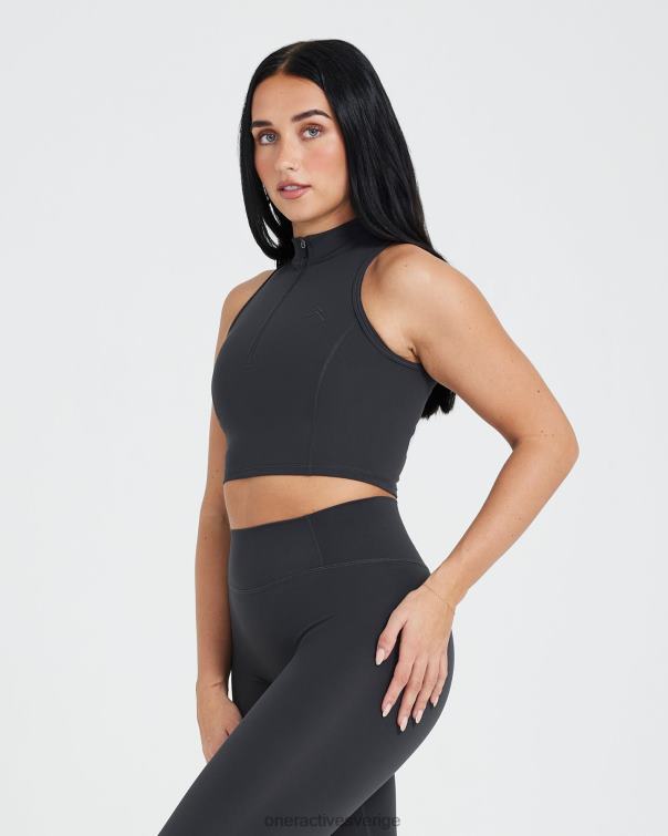 Kläder kol 4B046517 tidlös halv zip crop tank Oner Active