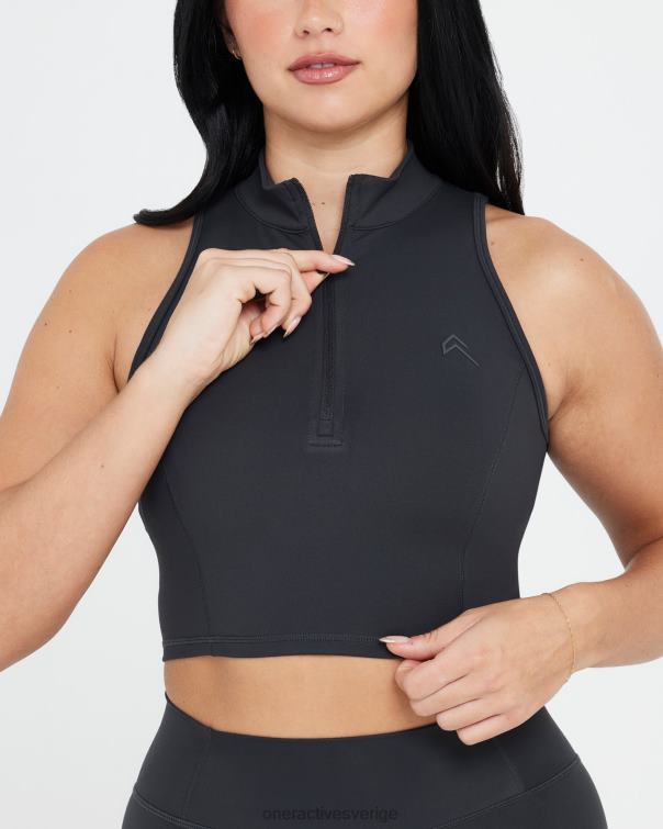 Kläder kol 4B046517 tidlös halv zip crop tank Oner Active