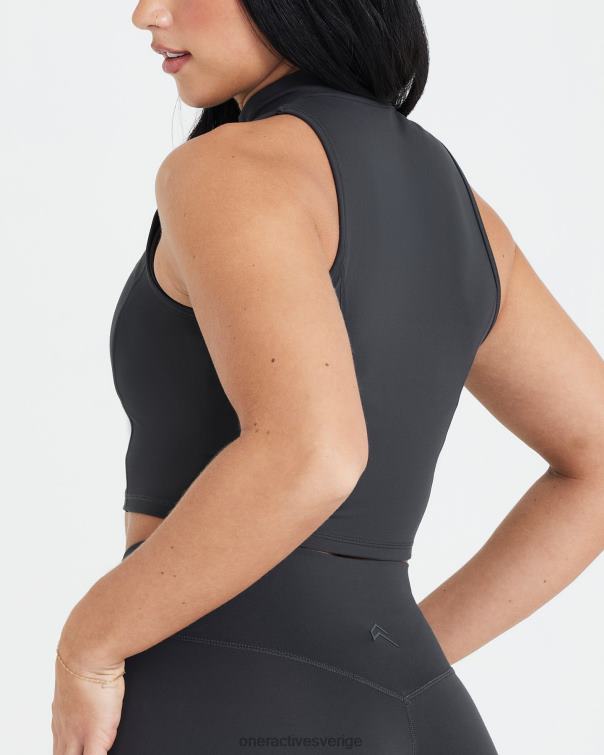 Kläder kol 4B046517 tidlös halv zip crop tank Oner Active