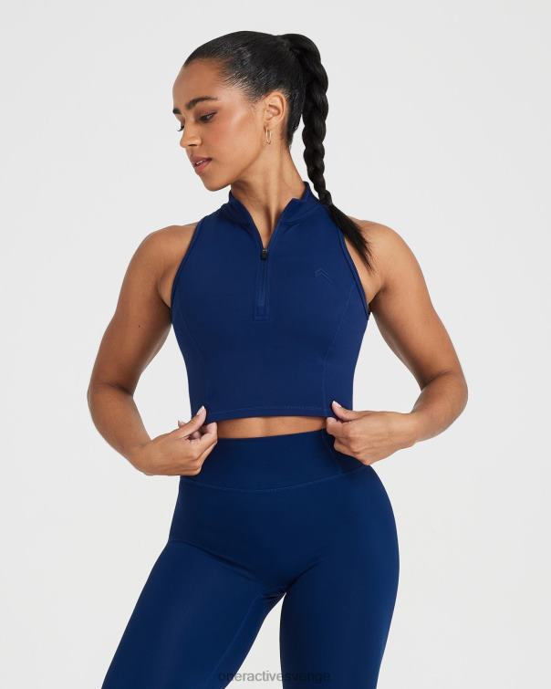 Kläder midnatt 4B046528 tidlös halv zip crop tank Oner Active