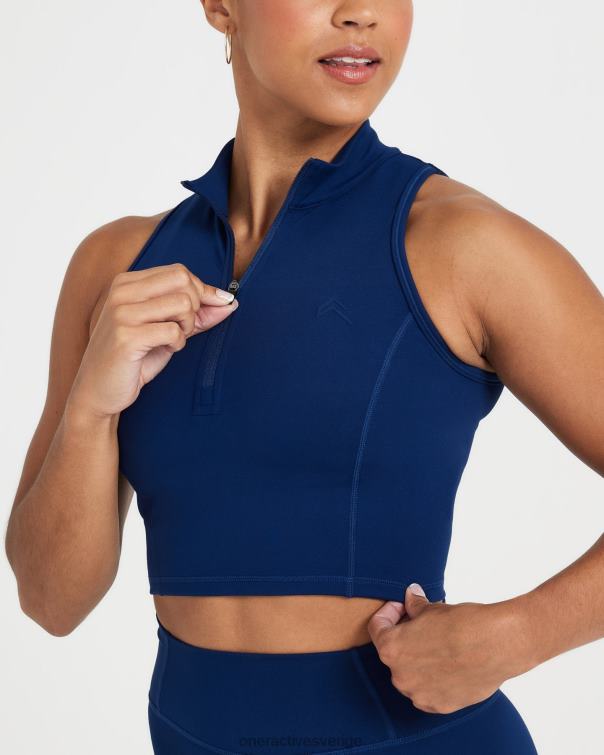 Kläder midnatt 4B046528 tidlös halv zip crop tank Oner Active