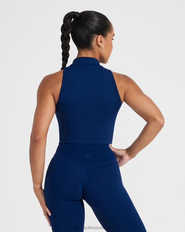 Kläder midnatt 4B046528 tidlös halv zip crop tank Oner Active