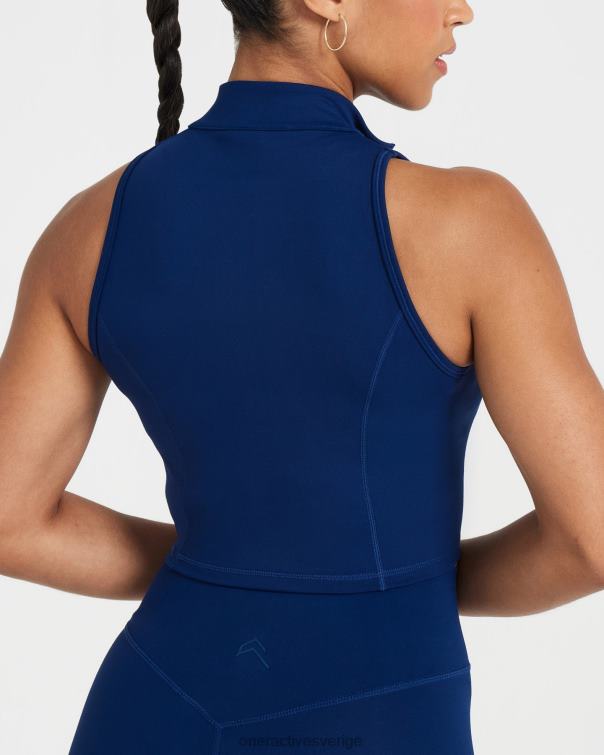 Kläder midnatt 4B046528 tidlös halv zip crop tank Oner Active