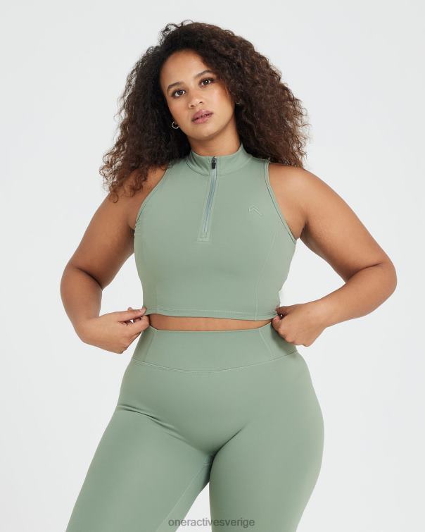 Kläder salvia 4B046488 tidlös halv zip crop tank Oner Active