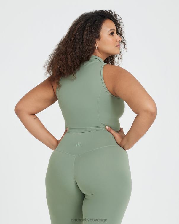 Kläder salvia 4B046488 tidlös halv zip crop tank Oner Active