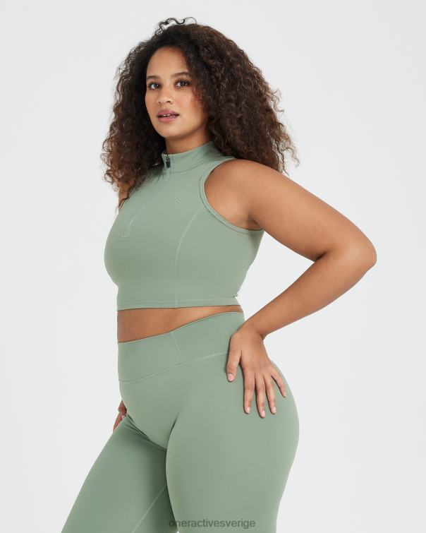 Kläder salvia 4B046488 tidlös halv zip crop tank Oner Active