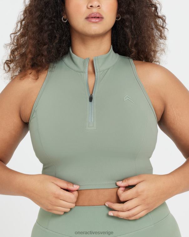 Kläder salvia 4B046488 tidlös halv zip crop tank Oner Active