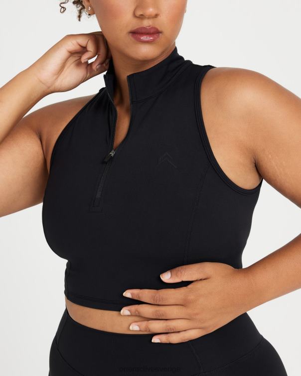 Kläder svart 4B046529 tidlös halv zip crop tank Oner Active