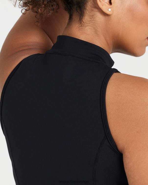 Kläder svart 4B046529 tidlös halv zip crop tank Oner Active
