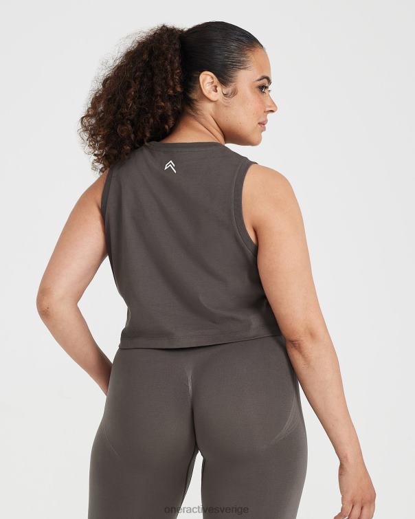 Kläder tvättad djup taupe 4B046537 grafisk jersey tank Oner Active