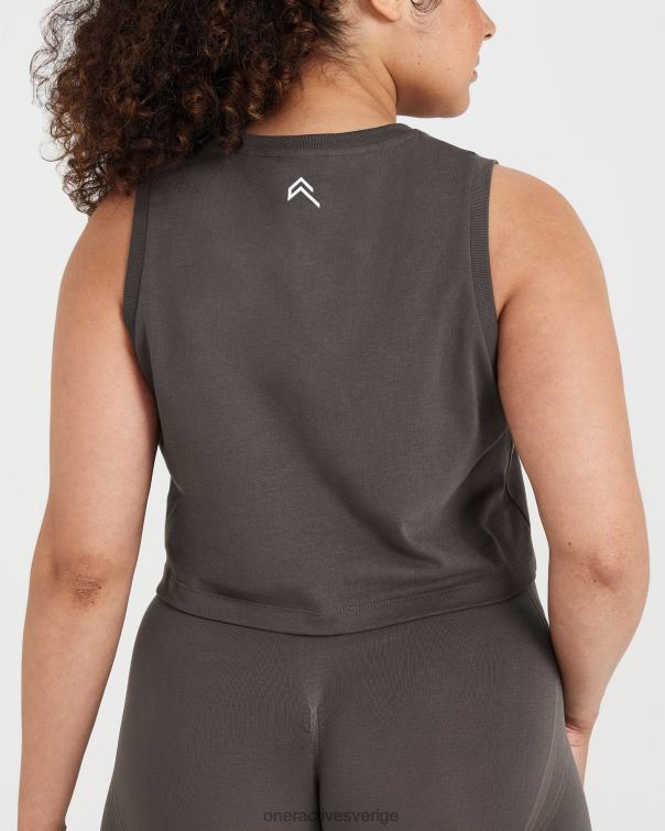 Kläder tvättad djup taupe 4B046537 grafisk jersey tank Oner Active