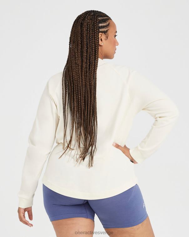 Kläder benvit 4B046533 oversized långärmad klubbt-shirt Oner Active