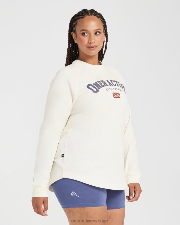 Kläder benvit 4B046533 oversized långärmad klubbt-shirt Oner Active