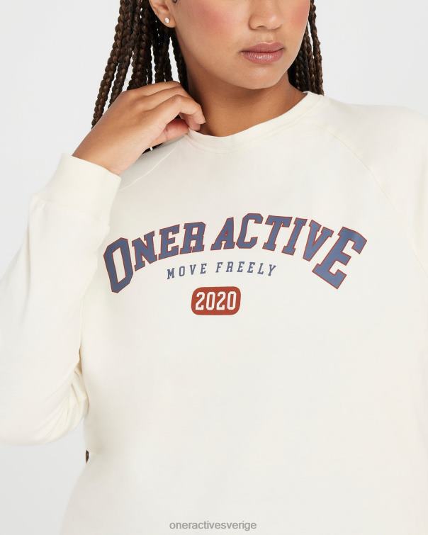 Kläder benvit 4B046533 oversized långärmad klubbt-shirt Oner Active
