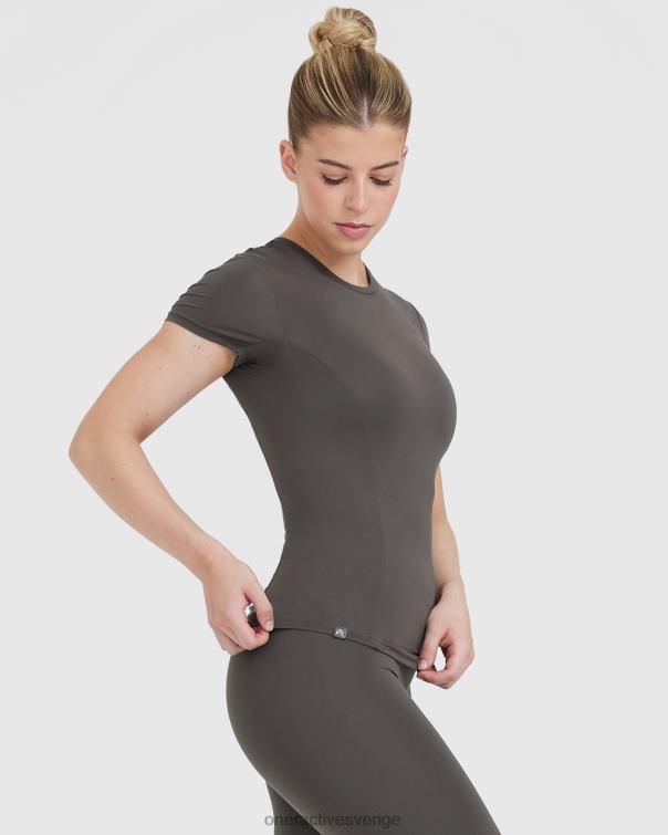 Kläder djup taupe 4B046391 mjuk mjuk kortärmad t-shirt Oner Active