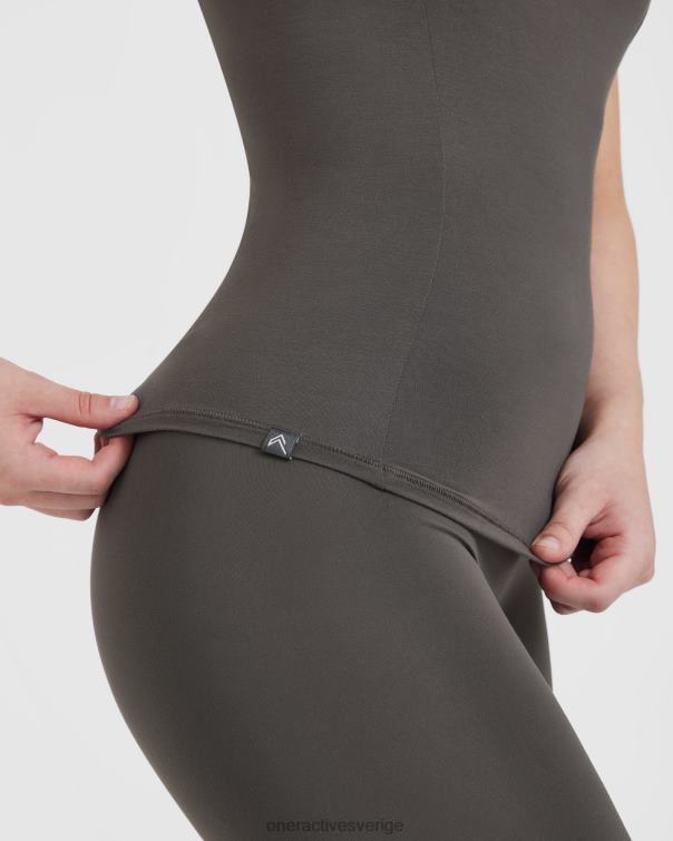 Kläder djup taupe 4B046391 mjuk mjuk kortärmad t-shirt Oner Active