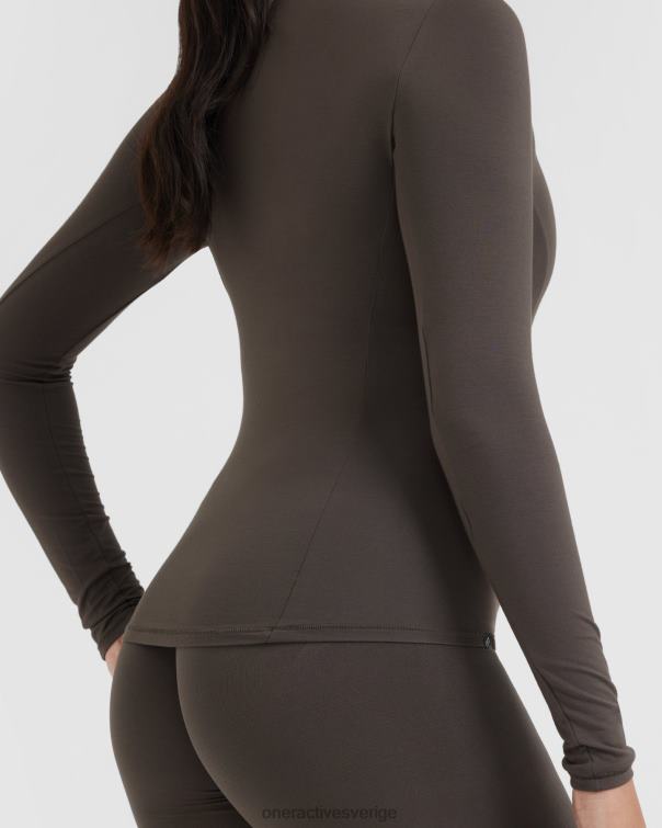 Kläder djup taupe 4B046393 mjuk mjuk långärmad topp Oner Active