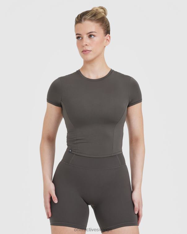 Kläder djup taupe 4B046433 mjuk mjuk t-shirt med mitten av kort ärm Oner Active