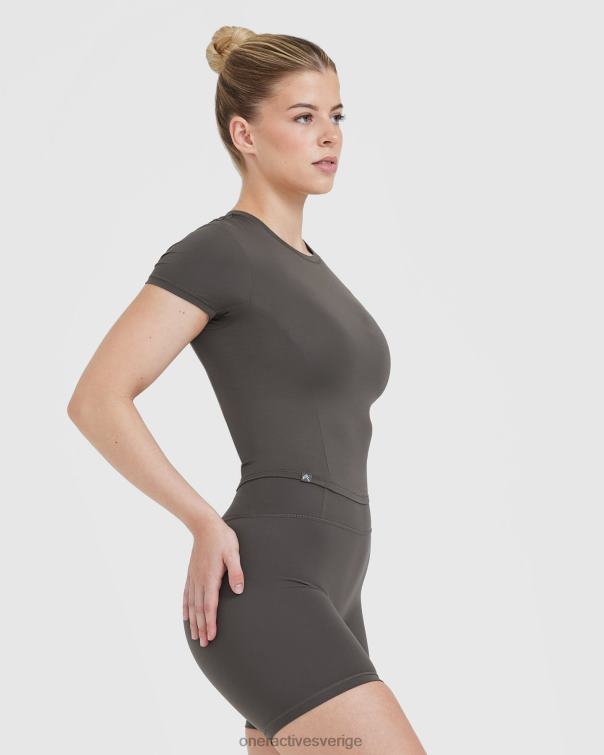 Kläder djup taupe 4B046433 mjuk mjuk t-shirt med mitten av kort ärm Oner Active