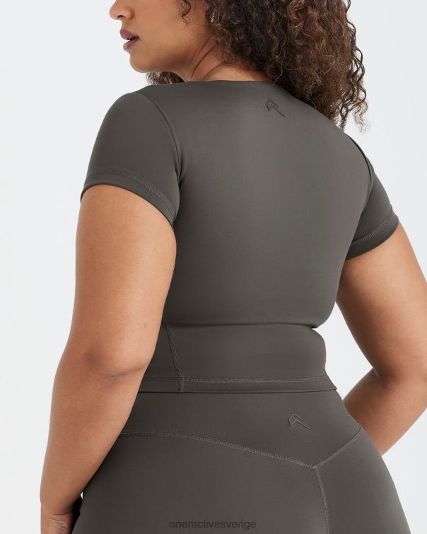 Kläder djup taupe 4B046468 tidlös t-shirt med kort ärm Oner Active