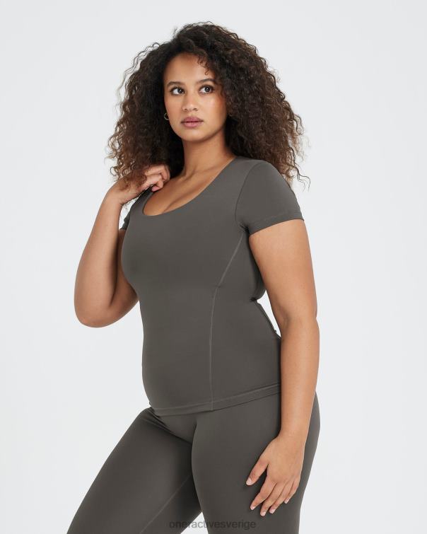 Kläder djup taupe 4B046489 tidlös kortärmad t-shirt Oner Active