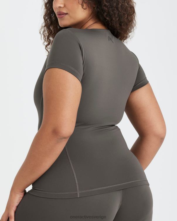 Kläder djup taupe 4B046489 tidlös kortärmad t-shirt Oner Active