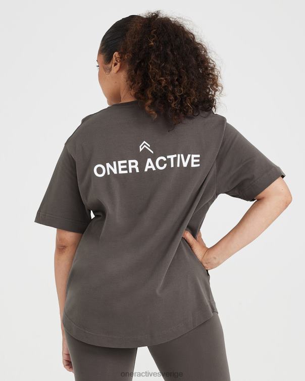 Kläder djup taupe 4B046534 grafisk oversized kortärmad t-shirt Oner Active