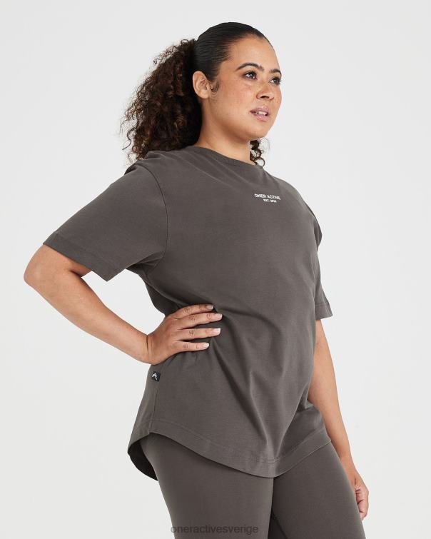 Kläder djup taupe 4B046534 grafisk oversized kortärmad t-shirt Oner Active