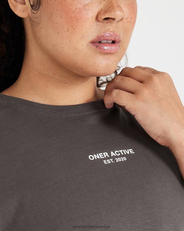 Kläder djup taupe 4B046534 grafisk oversized kortärmad t-shirt Oner Active