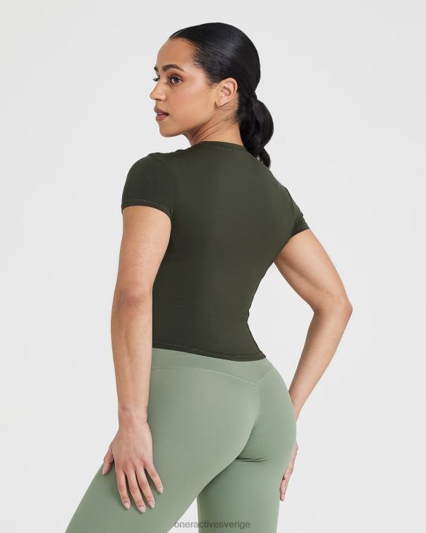 Kläder kaki 4B046409 mjuk mjuk t-shirt med mitten av kort ärm Oner Active