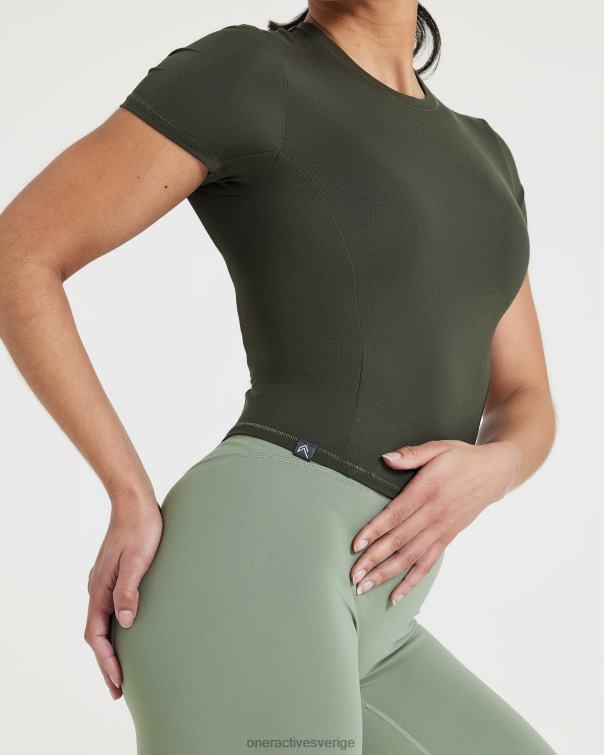 Kläder kaki 4B046409 mjuk mjuk t-shirt med mitten av kort ärm Oner Active