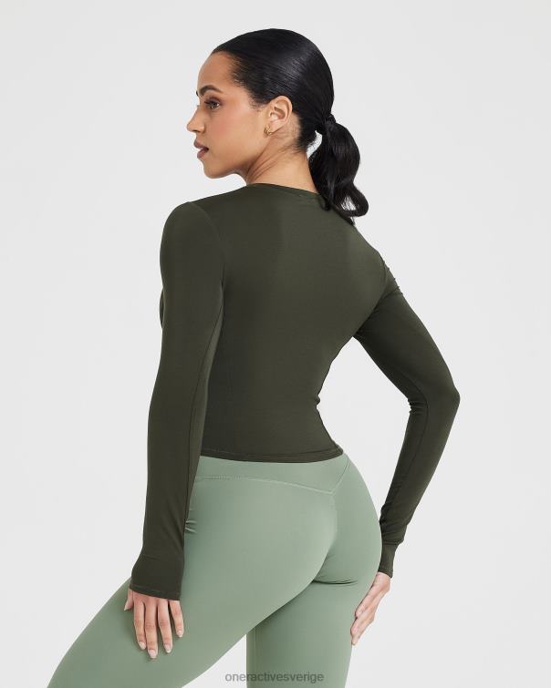 Kläder kaki 4B046410 mjuk mjuk mellanlångärmad topp Oner Active