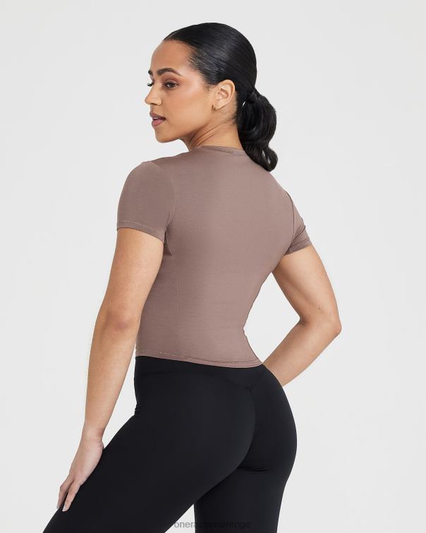 Kläder kall brun 4B046383 mjuk mjuk t-shirt med mitten av kort ärm Oner Active