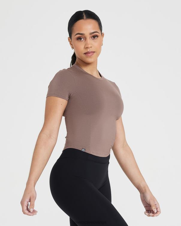 Kläder kall brun 4B046383 mjuk mjuk t-shirt med mitten av kort ärm Oner Active