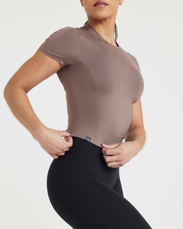 Kläder kall brun 4B046383 mjuk mjuk t-shirt med mitten av kort ärm Oner Active