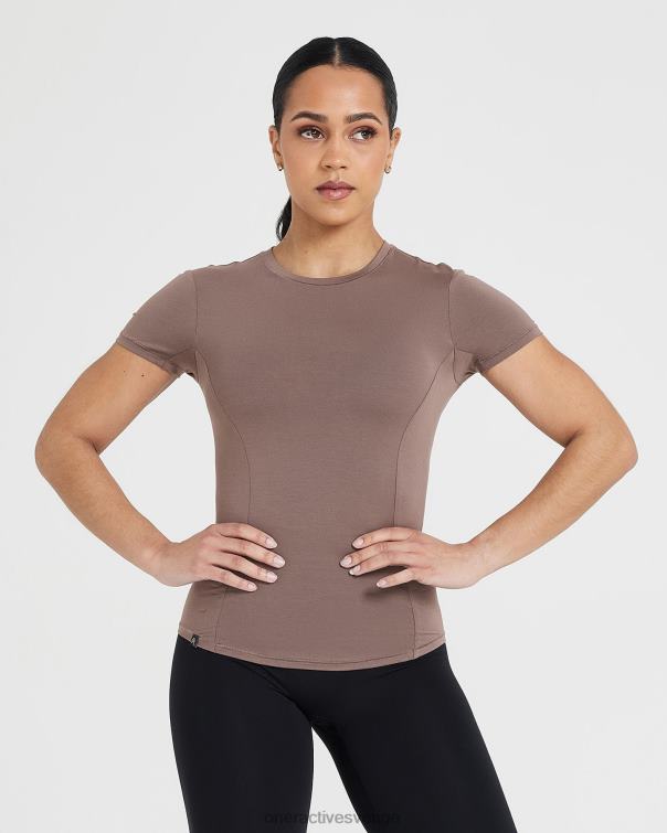 Kläder kall brun 4B046384 mjuk mjuk kortärmad t-shirt Oner Active