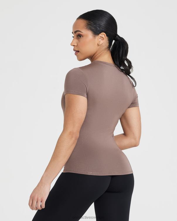 Kläder kall brun 4B046384 mjuk mjuk kortärmad t-shirt Oner Active