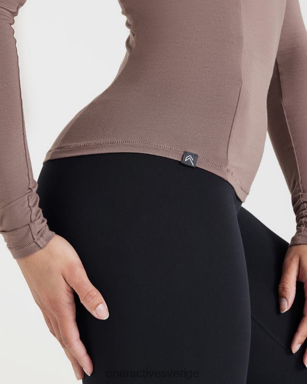 Kläder kall brun 4B046386 mjuk mjuk långärmad topp Oner Active
