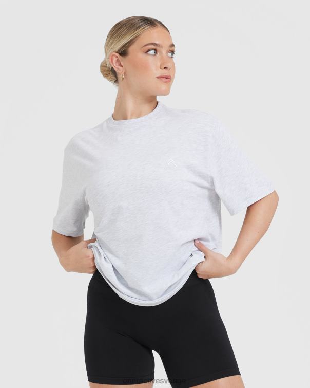 Kläder ljusgrå märgel 4B046493 klassisk oversized lätt t-shirt Oner Active