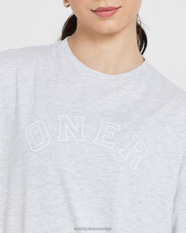 Kläder ljusgrå märgel 4B046501 klassisk varsity oversized lätt t-shirt Oner Active