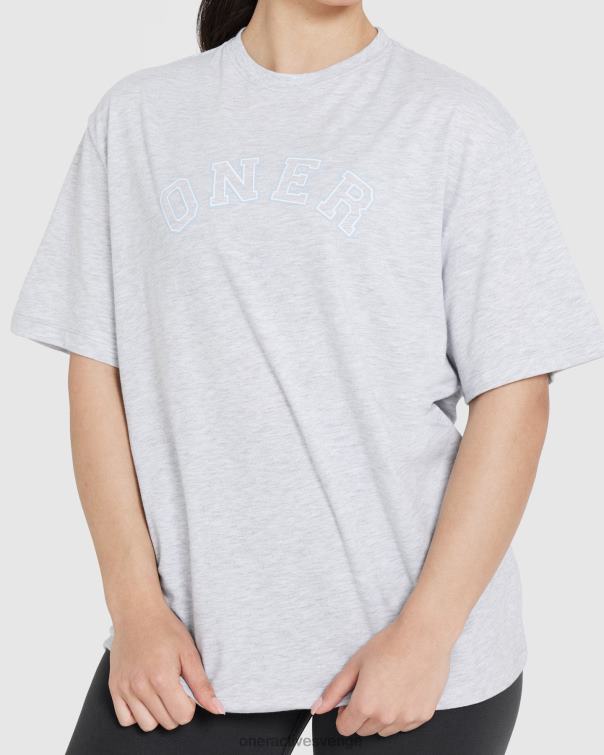 Kläder ljusgrå märgel 4B046501 klassisk varsity oversized lätt t-shirt Oner Active