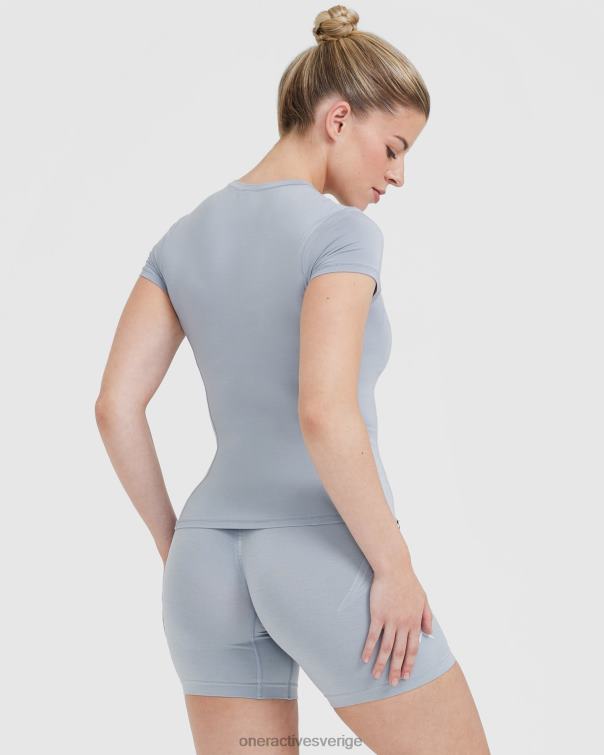 Kläder metallgrå 4B046428 mjuk mjuk kortärmad t-shirt Oner Active