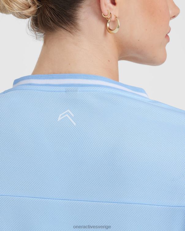 Kläder pudrad blå 4B046413 varsity v-ringad kortärmad t-shirt Oner Active