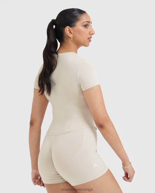 Kläder sand 4B046429 mjuk mjuk t-shirt med mitten av kort ärm Oner Active