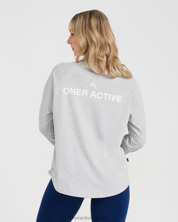 Kläder silver märgel 4B046560 grafisk oversized långärmad t-shirt Oner Active