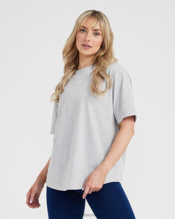 Kläder silver märgel 4B046565 grafisk oversized kortärmad t-shirt Oner Active